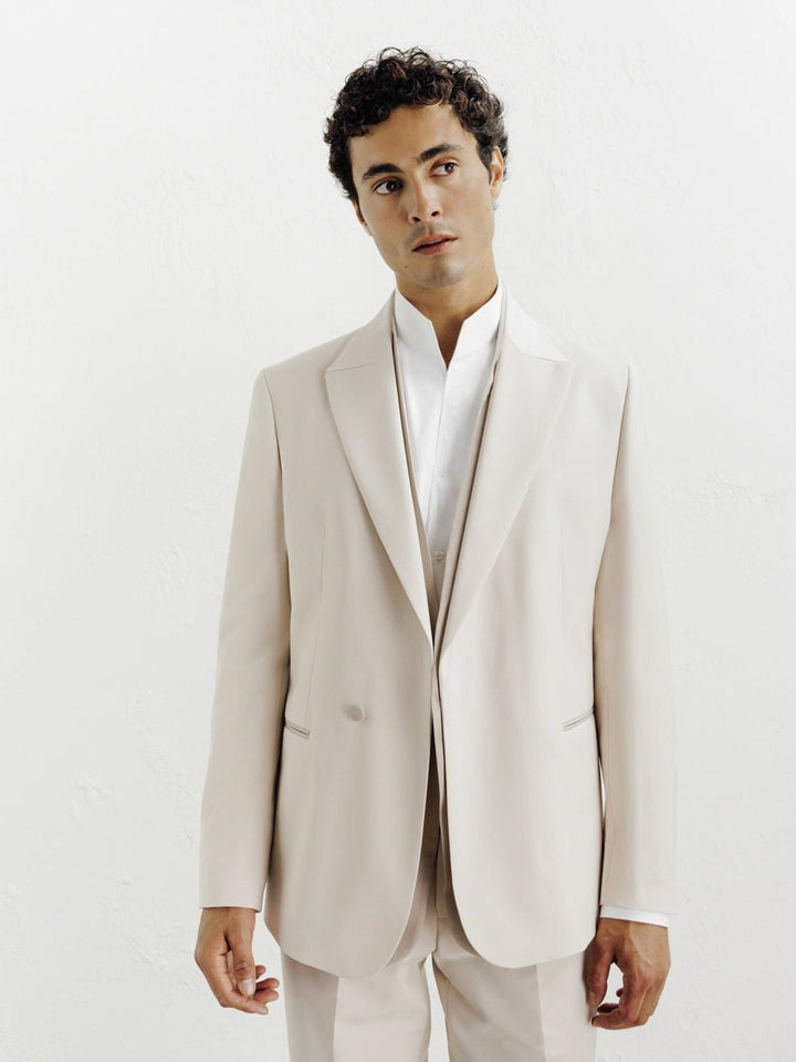 Fashion 2 Piece Men's Suit Flat Peak Wedding Lapel (Blazer + Pants) mens event wear