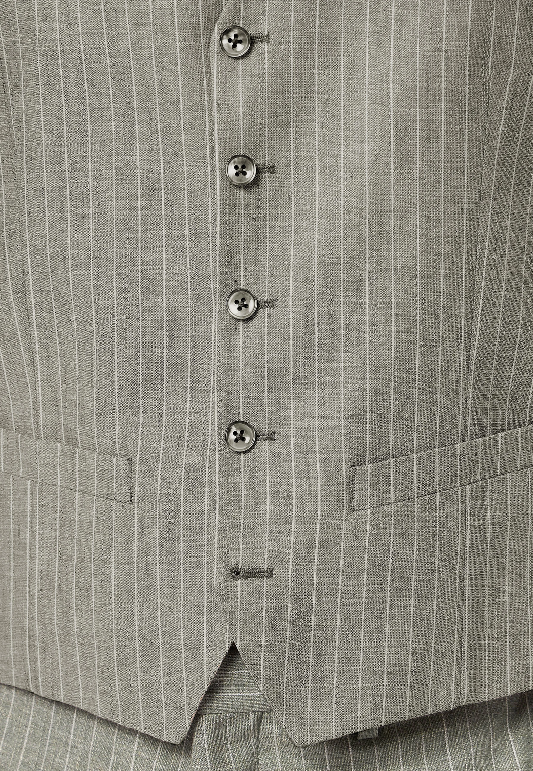 Fashion 2 Pieces Mens Stripe Suit Flat V-Neck Vest Suit For Wedding (Vest + Pants) mens event wear