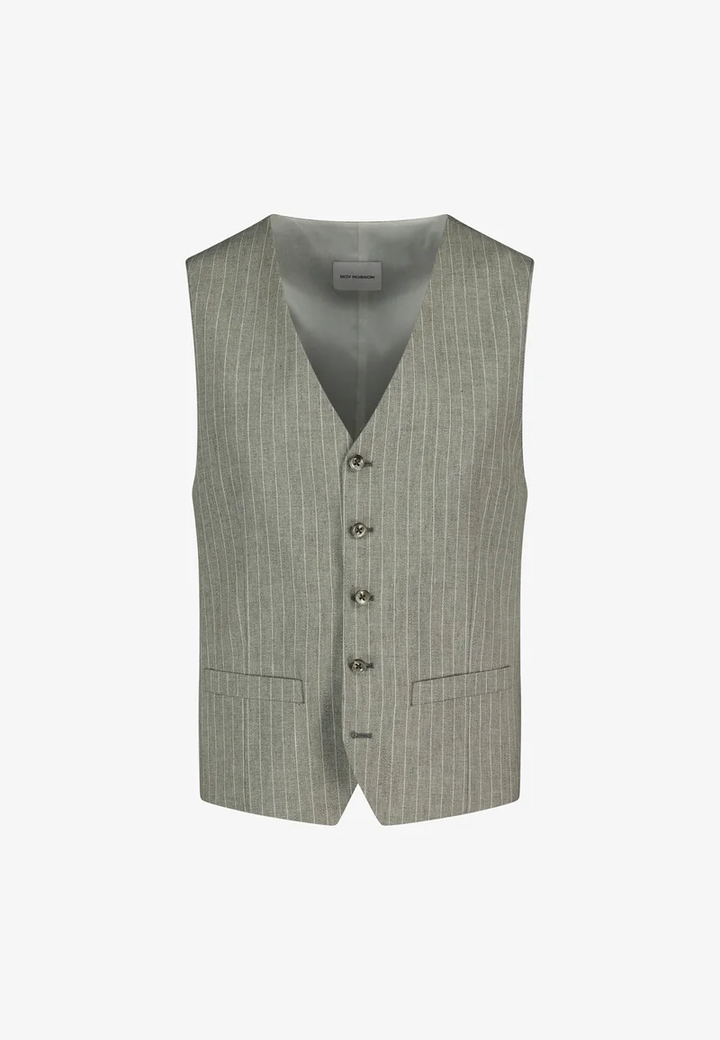 Fashion 2 Pieces Mens Stripe Suit Flat V-Neck Vest Suit For Wedding (Vest + Pants) mens event wear