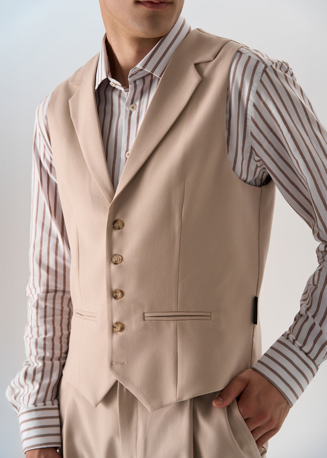 Fashion 2 Pieces Mens Suit Flat Notch Lapel Vest Suit For Wedding (Vest + Pants) mens event wear