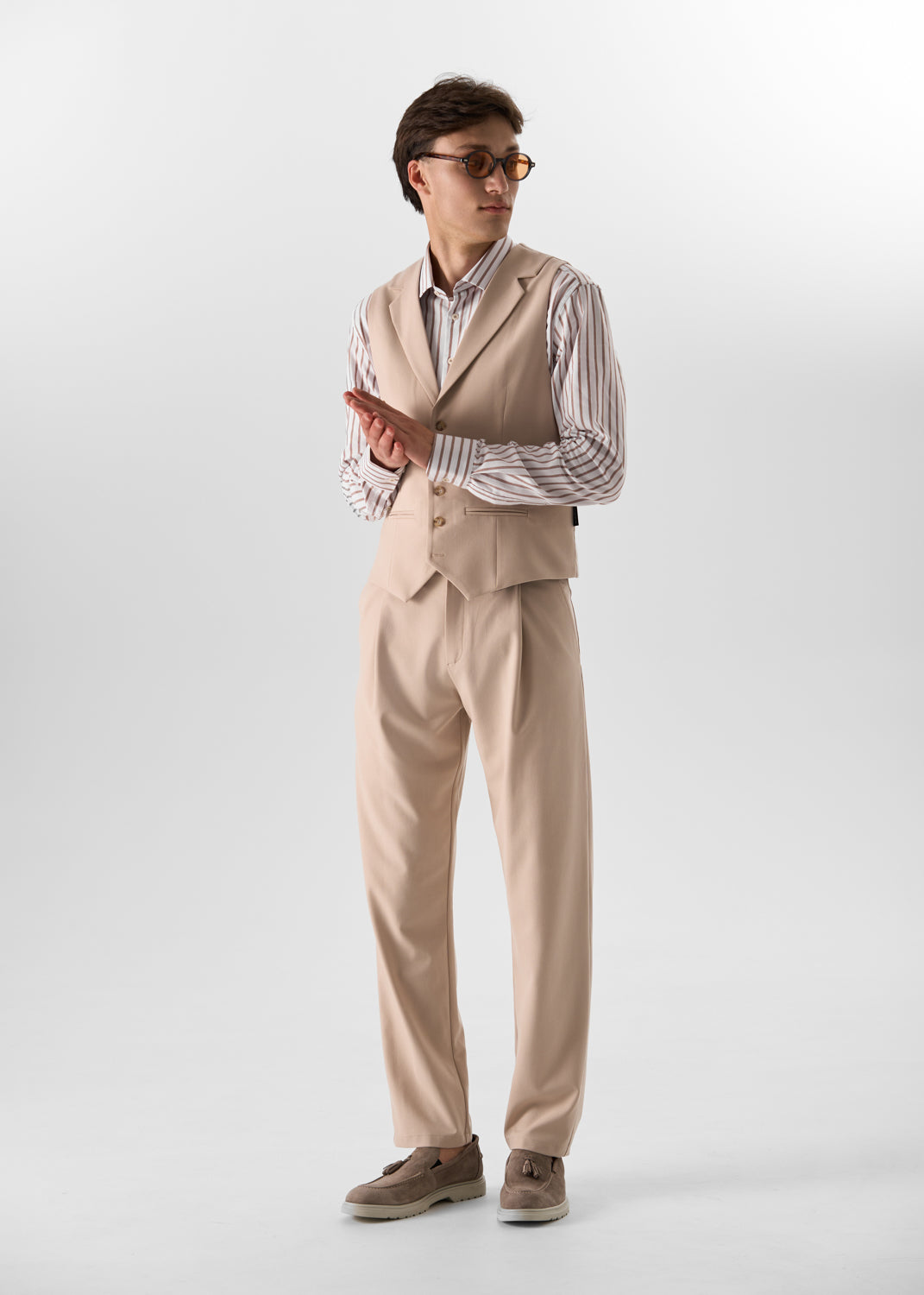 Fashion 2 Pieces Mens Suit Flat Notch Lapel Vest Suit For Wedding (Vest + Pants) mens event wear