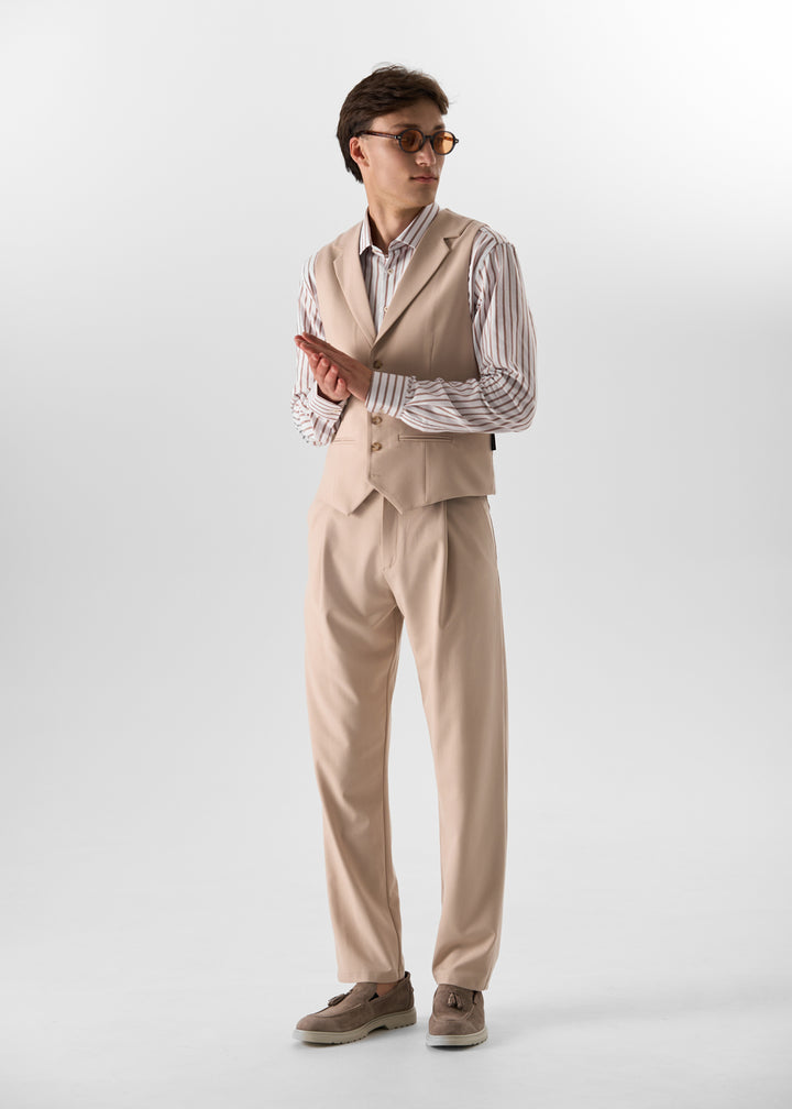 Fashion 2 Pieces Mens Suit Flat Notch Lapel Vest Suit For Wedding (Vest + Pants) mens event wear