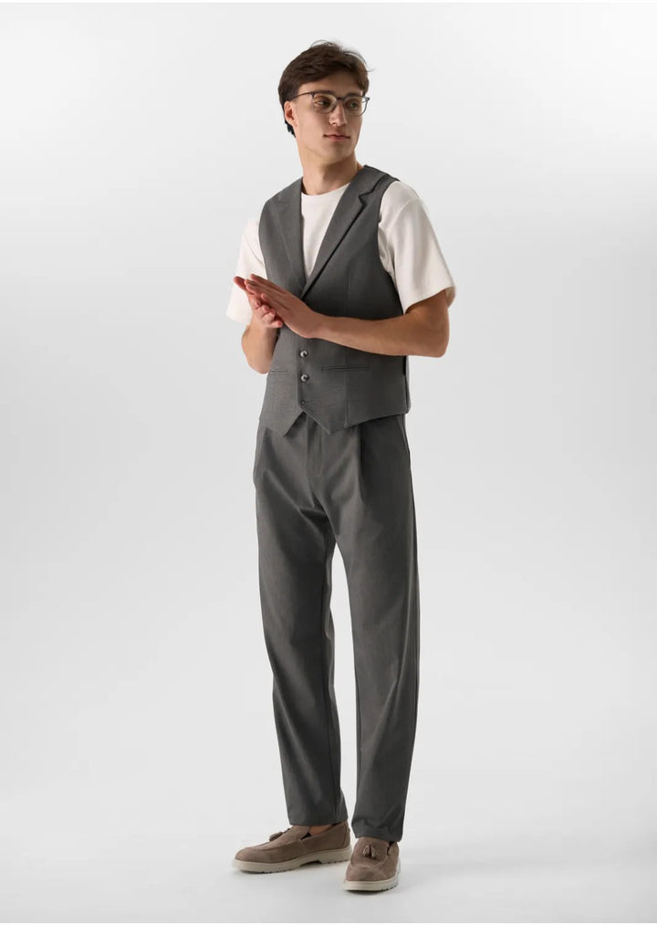 Fashion 2 Pieces Mens Suit Flat Notch Lapel Vest Suit For Wedding (Vest + Pants) mens event wear