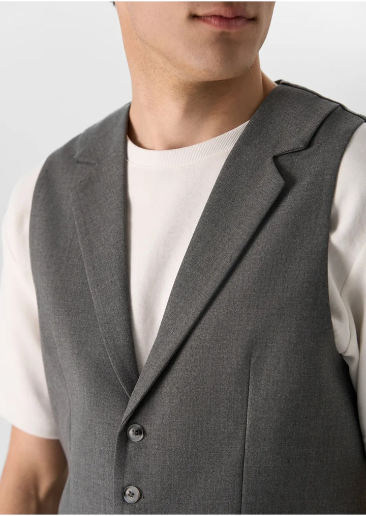 Fashion 2 Pieces Mens Suit Flat Notch Lapel Vest Suit For Wedding (Vest + Pants) mens event wear