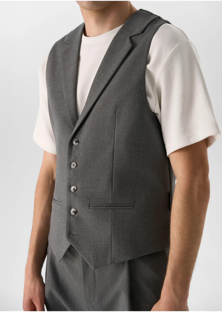Fashion 2 Pieces Mens Suit Flat Notch Lapel Vest Suit For Wedding (Vest + Pants) mens event wear