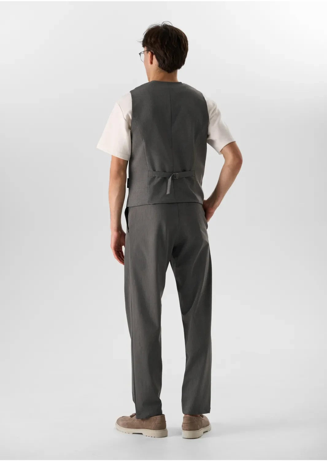 Fashion 2 Pieces Mens Suit Flat Notch Lapel Vest Suit For Wedding (Vest + Pants) mens event wear