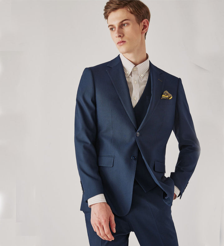 Fashion 3 Pieces Mens Suit Flat Notch Lapel Tuxedos (Blazer+vest+Pants) mens event wear