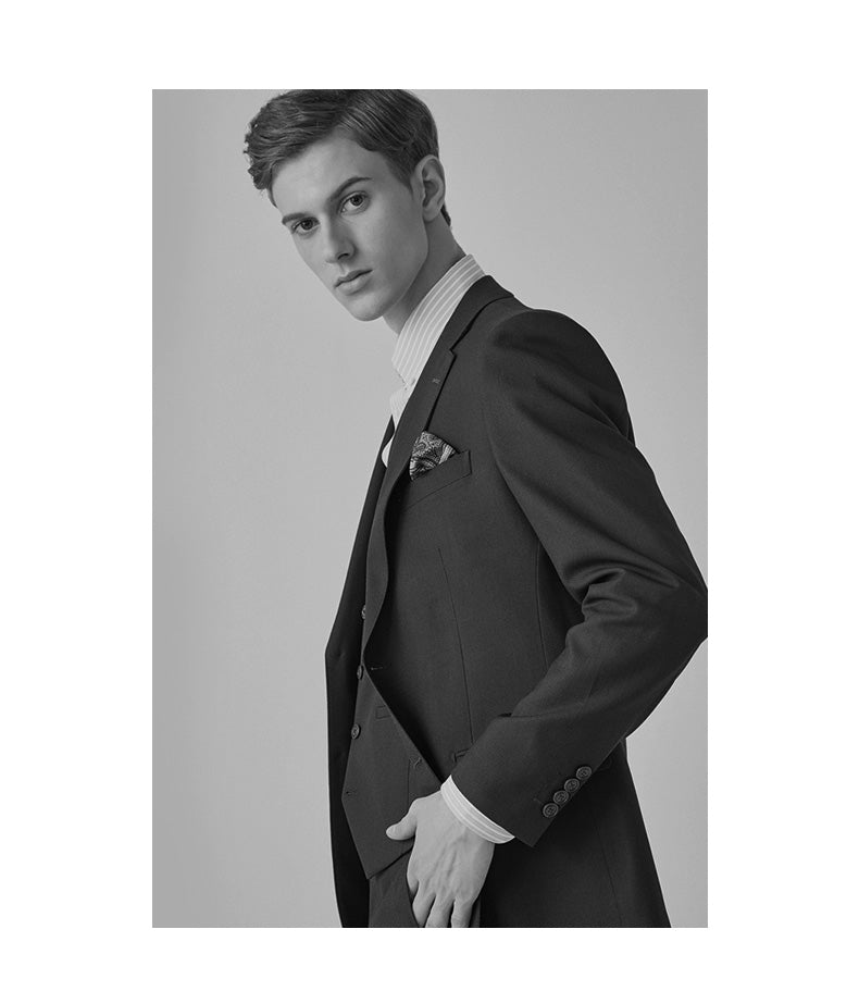 Fashion 3 Pieces Mens Suit Flat Notch Lapel Tuxedos (Blazer+vest+Pants) mens event wear