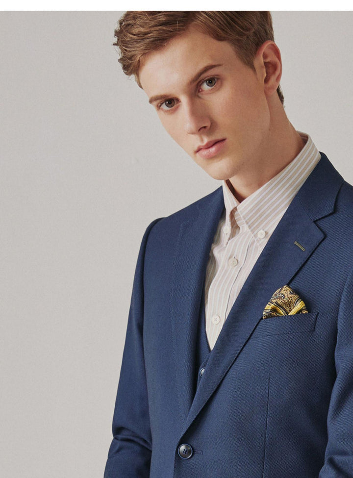 Fashion 3 Pieces Mens Suit Flat Notch Lapel Tuxedos (Blazer+vest+Pants) mens event wear