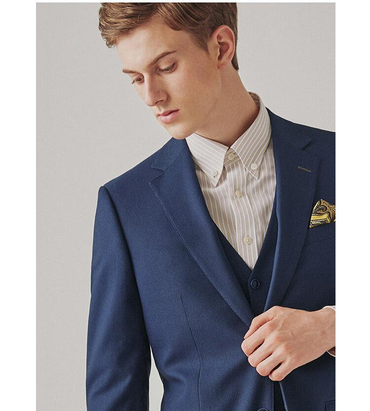 Fashion 3 Pieces Mens Suit Flat Notch Lapel Tuxedos (Blazer+vest+Pants) mens event wear