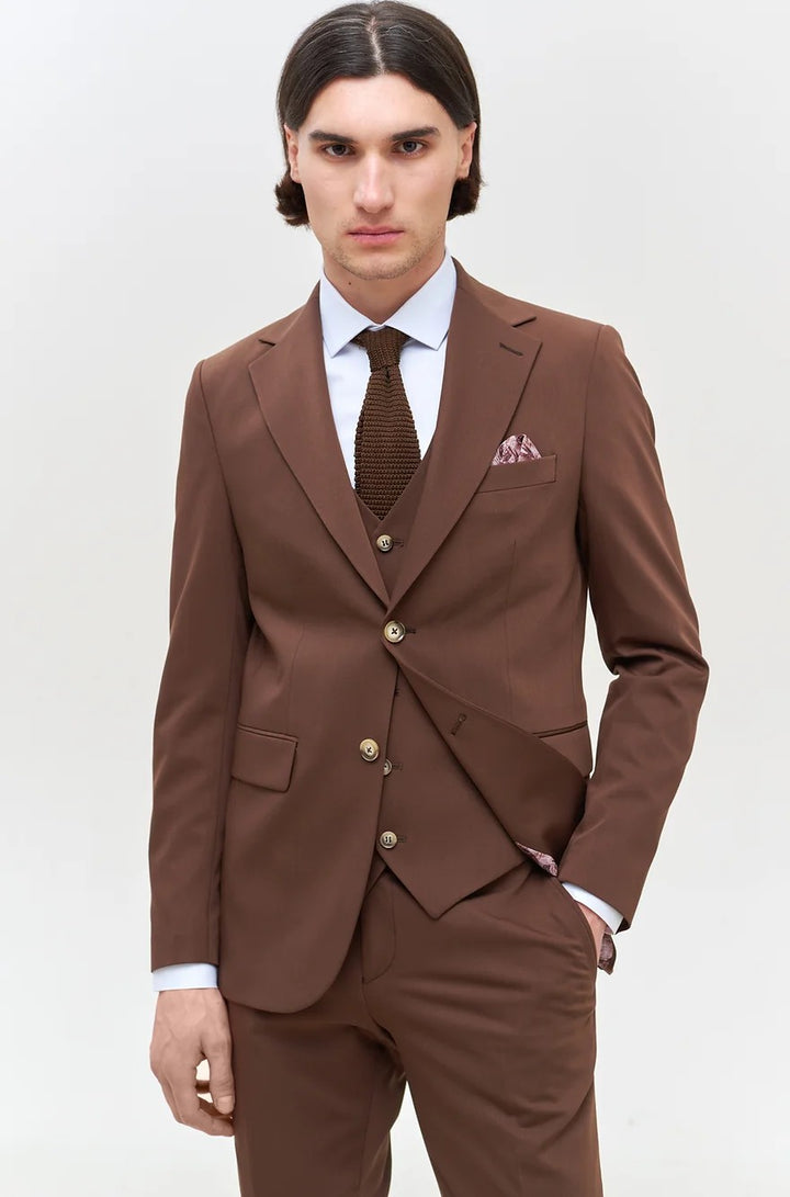 Fashion 3 Pieces Mens Suit Flat Notch Lapel Tuxedos (Blazer+vest+Pants) mens event wear