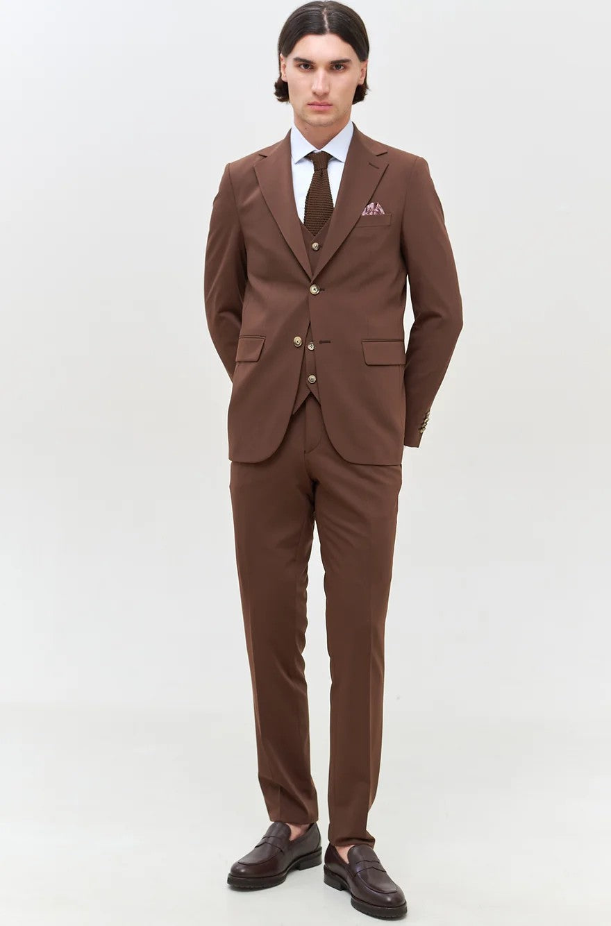 Fashion 3 Pieces Mens Suit Flat Notch Lapel Tuxedos (Blazer+vest+Pants) mens event wear