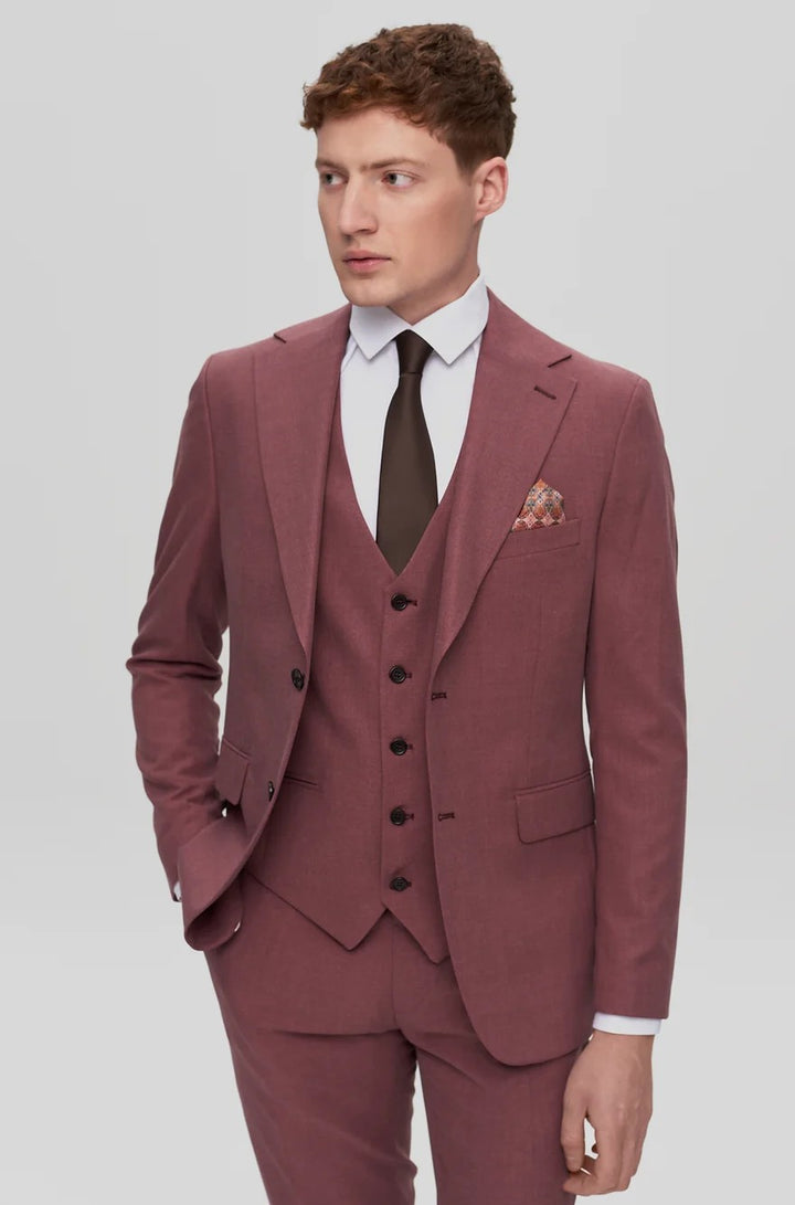 Fashion 3 Pieces Mens Suit Flat Notch Lapel Tuxedos (Blazer+vest+Pants) mens event wear