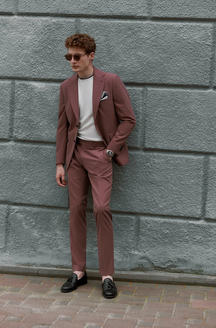 Fashion 3 Pieces Mens Suit Flat Notch Lapel Tuxedos (Blazer+vest+Pants) mens event wear