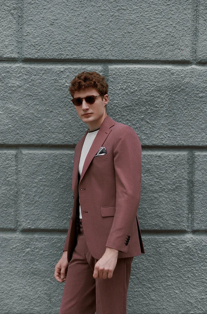 Fashion 3 Pieces Mens Suit Flat Notch Lapel Tuxedos (Blazer+vest+Pants) mens event wear