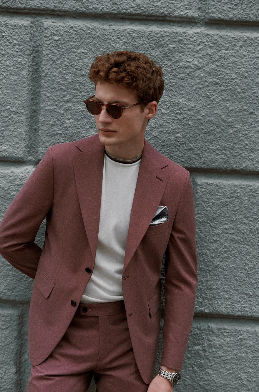 Fashion 3 Pieces Mens Suit Flat Notch Lapel Tuxedos (Blazer+vest+Pants) mens event wear