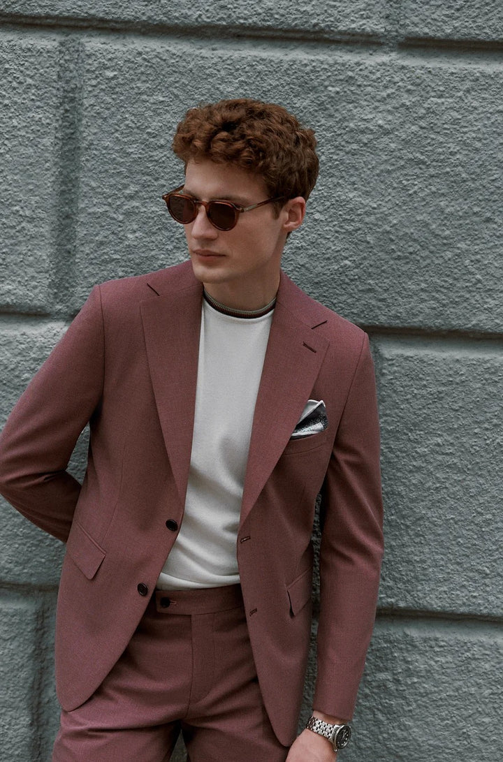 Fashion 3 Pieces Mens Suit Flat Notch Lapel Tuxedos (Blazer+vest+Pants) mens event wear