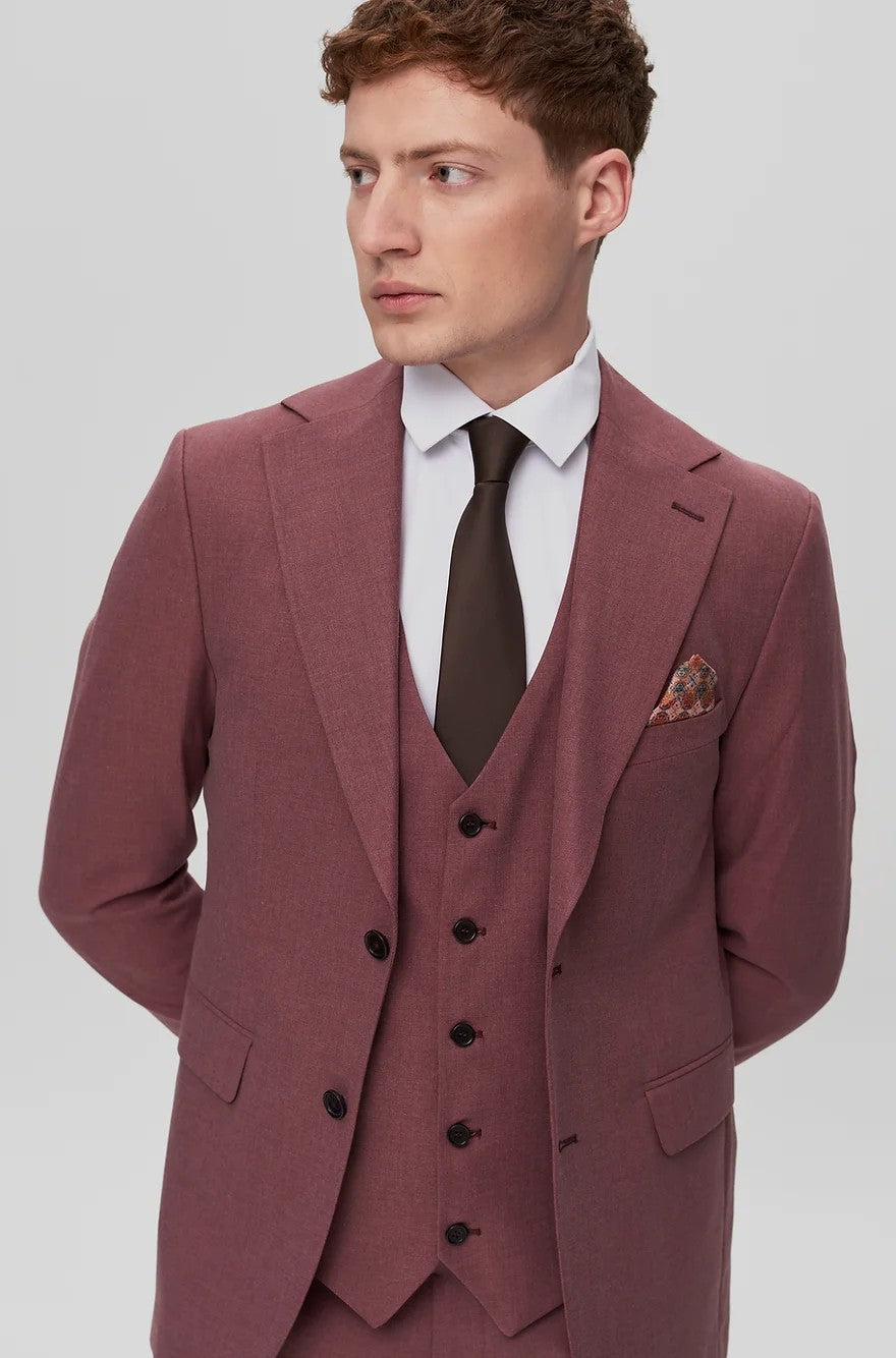 Fashion 3 Pieces Mens Suit Flat Notch Lapel Tuxedos (Blazer+vest+Pants) mens event wear