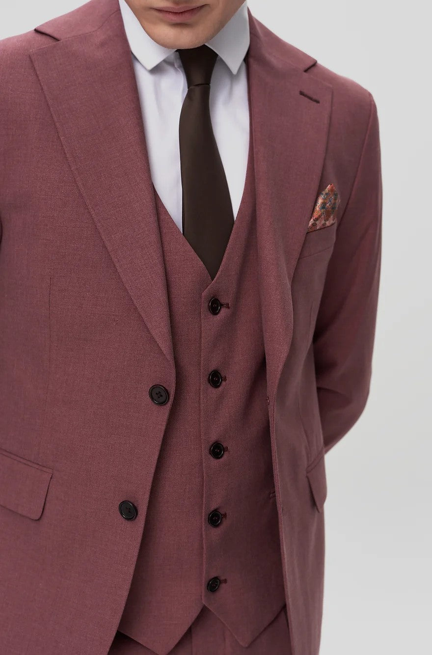 Fashion 3 Pieces Mens Suit Flat Notch Lapel Tuxedos (Blazer+vest+Pants) mens event wear