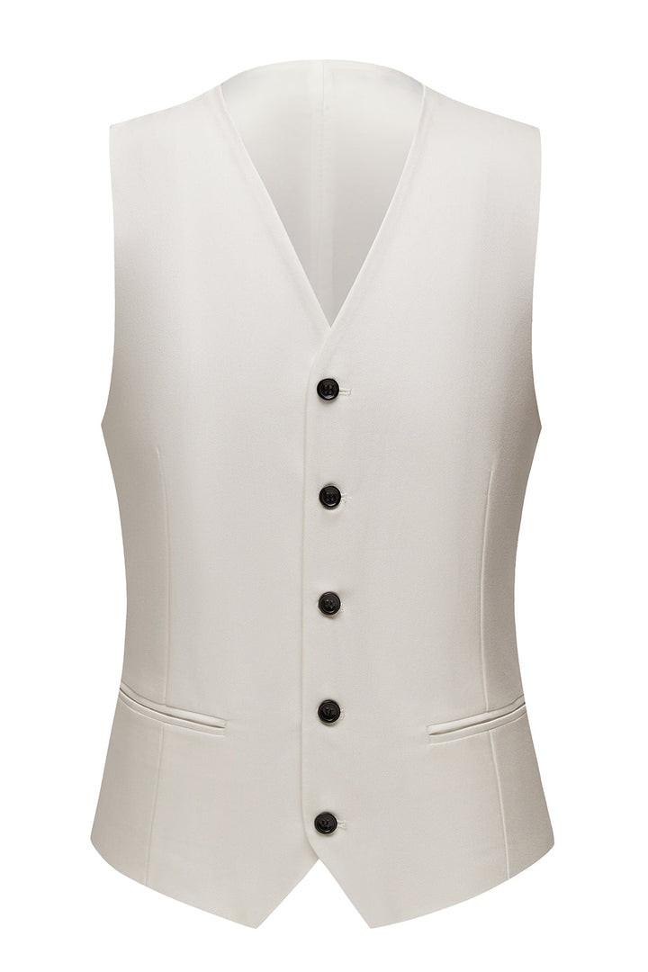 Fashion 3 Pieces Mens Suit Flat Shawl Lapel Tuxedos (Blazer+vest+Pants) mens event wear