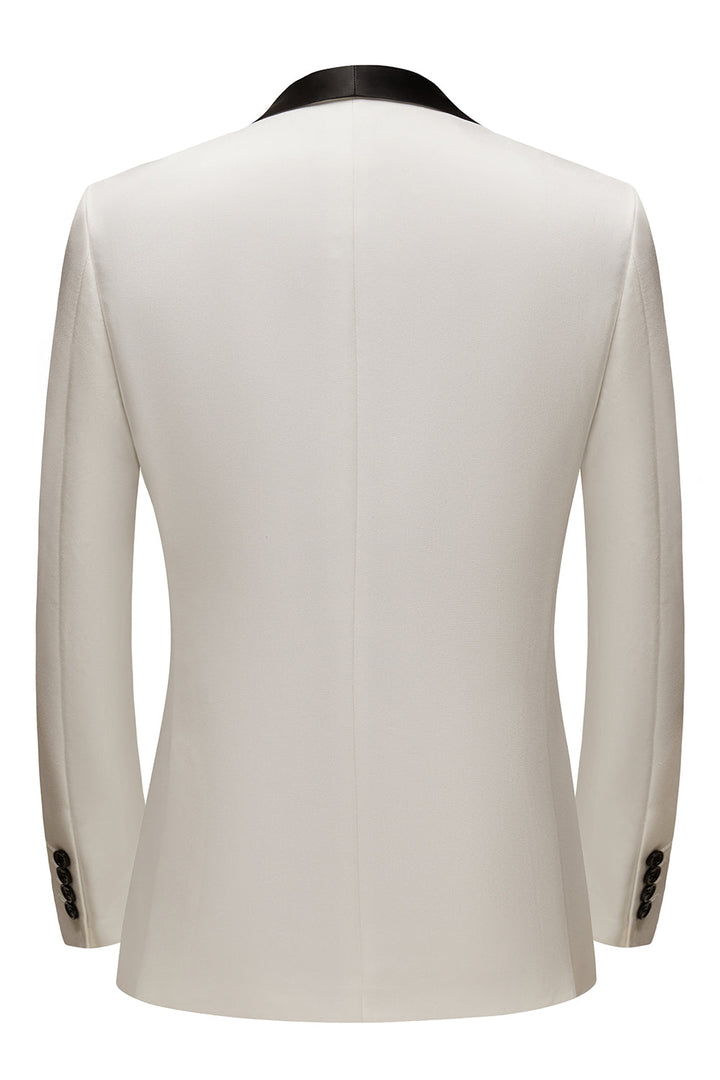 Fashion 3 Pieces Mens Suit Flat Shawl Lapel Tuxedos (Blazer+vest+Pants) mens event wear