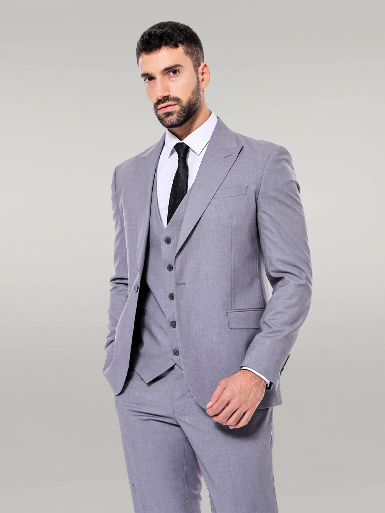 Fashion Men's 3 Pieces Flat Notch Lapel Tuxedos For Party (Blazer+vest+Pants) mens event wear