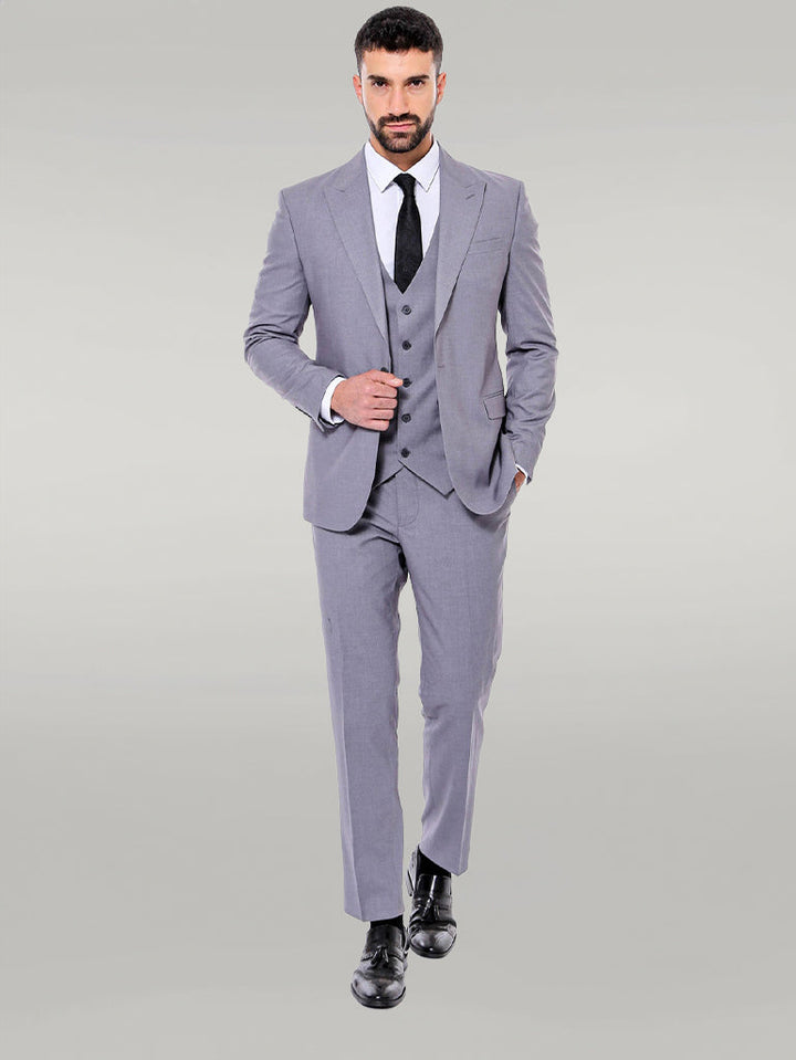 Fashion Men's 3 Pieces Flat Notch Lapel Tuxedos For Party (Blazer+vest+Pants) mens event wear