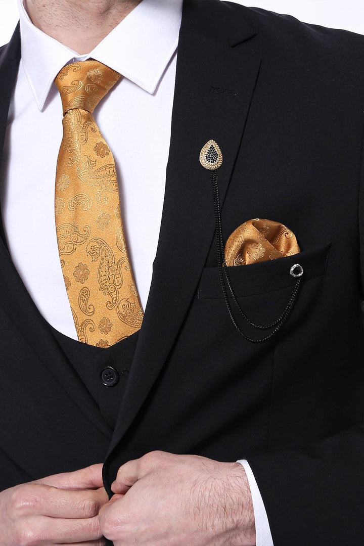 Fashion Men's 3 Pieces Flat Notch Lapel Tuxedos For Party (Blazer+vest+Pants) mens event wear