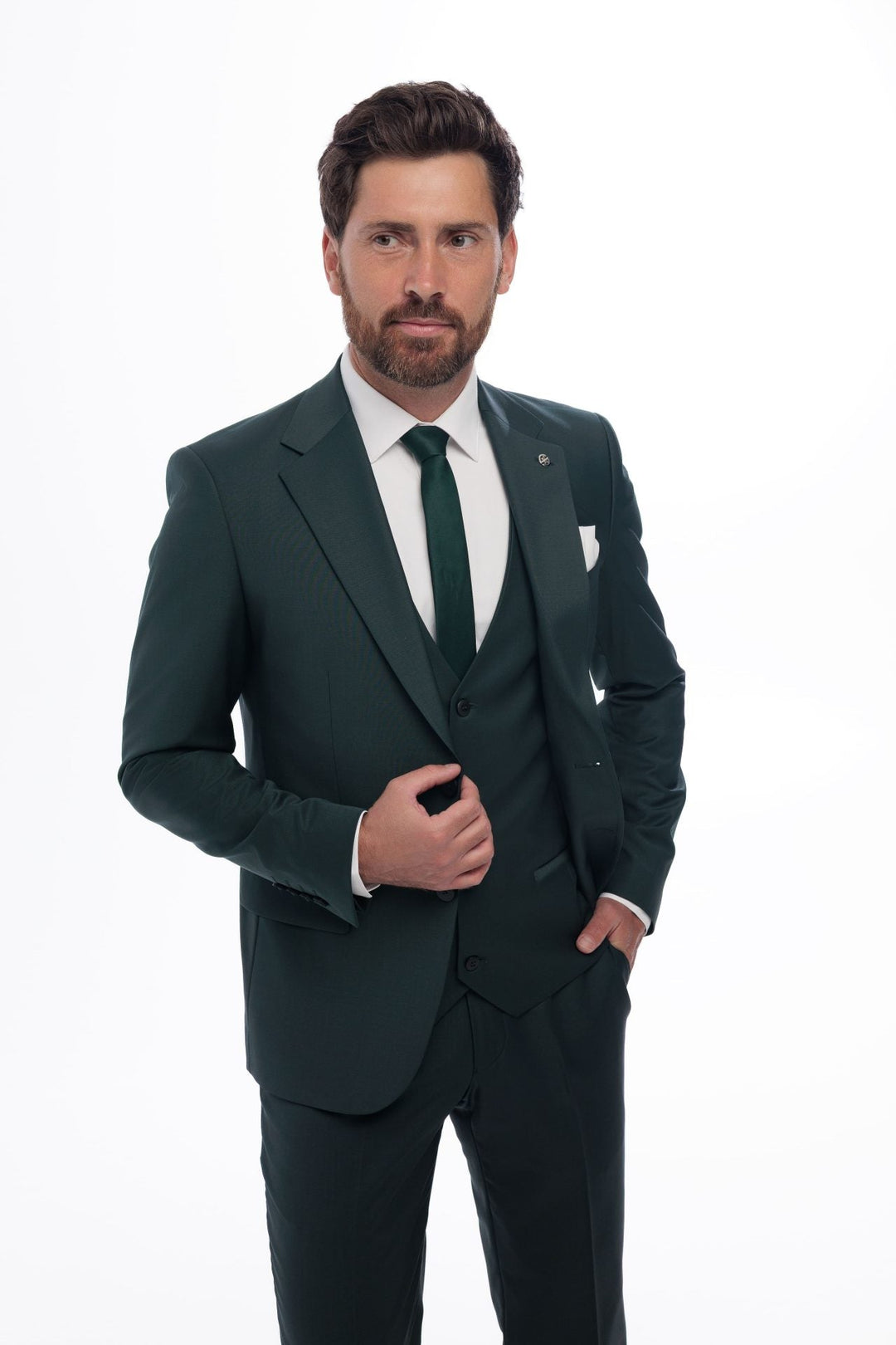 Fashion Men's 3 Pieces Flat Notch Lapel Tuxedos For Party (Blazer+vest+Pants) mens event wear