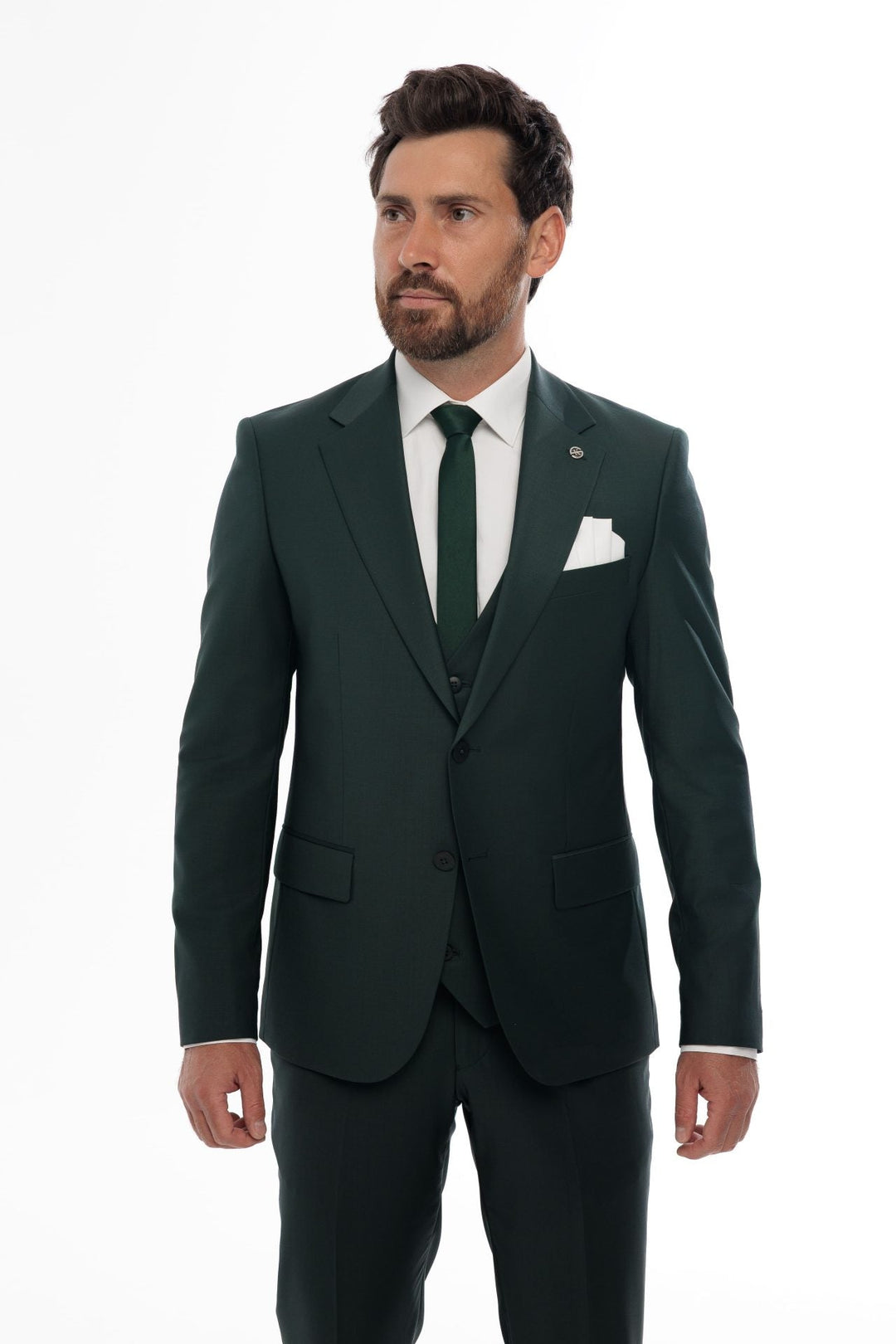 Fashion Men's 3 Pieces Flat Notch Lapel Tuxedos For Party (Blazer+vest+Pants) mens event wear