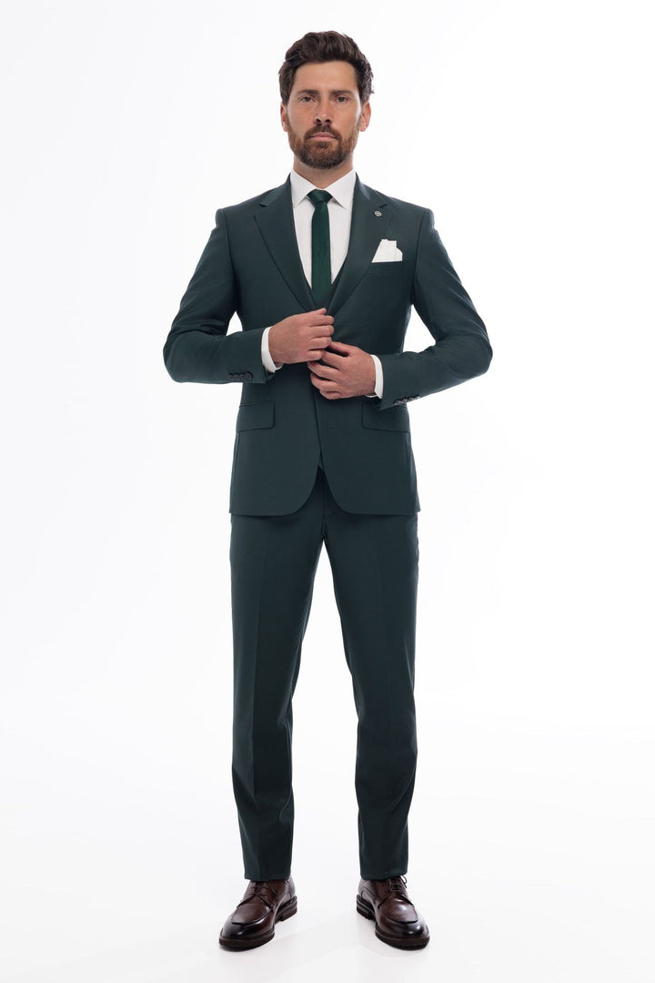 Fashion Men's 3 Pieces Flat Notch Lapel Tuxedos For Party (Blazer+vest+Pants) mens event wear