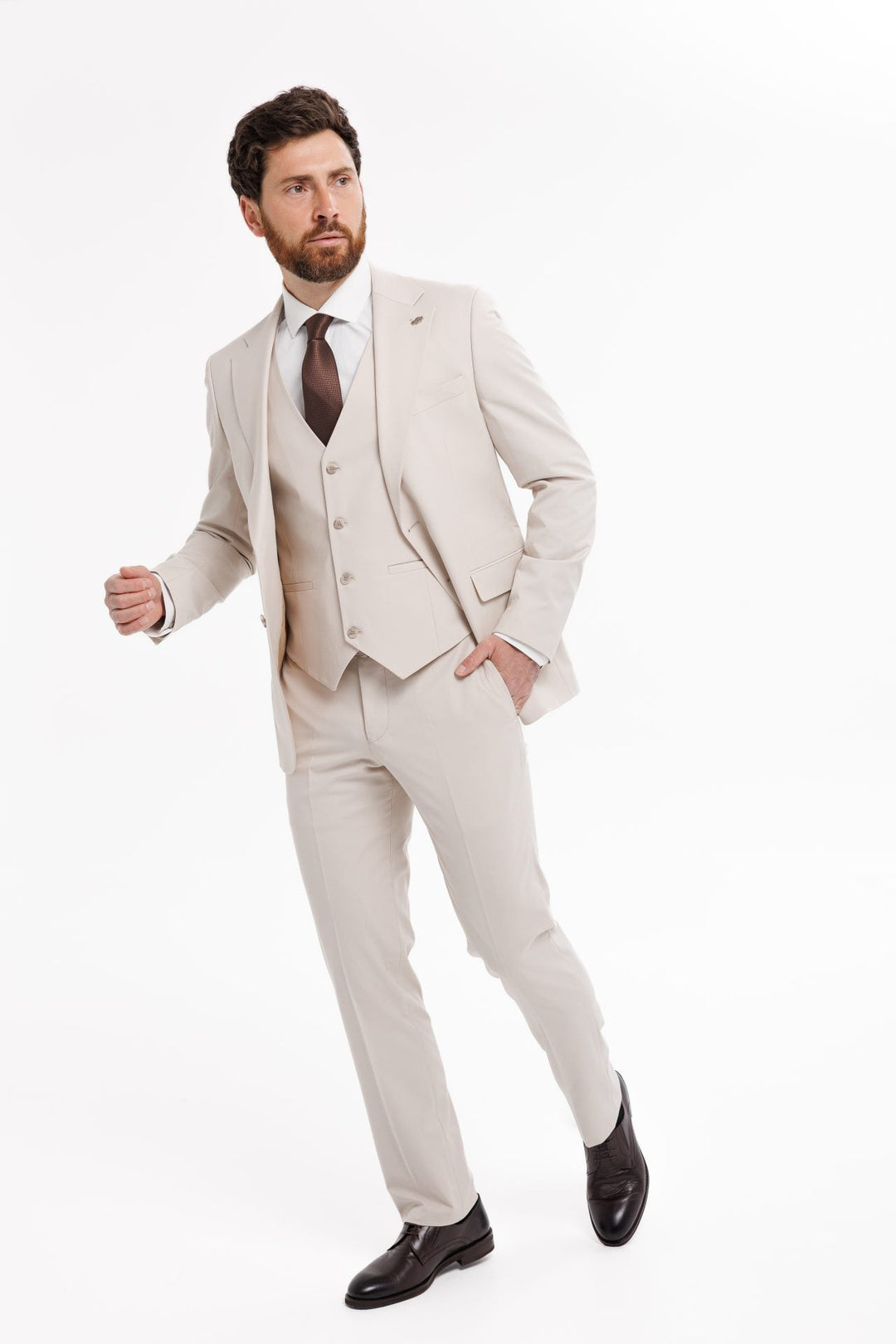 Fashion Men's 3 Pieces Flat Notch Lapel Tuxedos For Party (Blazer+vest+Pants) mens event wear