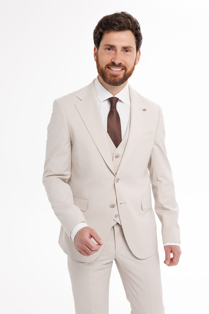 Fashion Men's 3 Pieces Flat Notch Lapel Tuxedos For Party (Blazer+vest+Pants) mens event wear