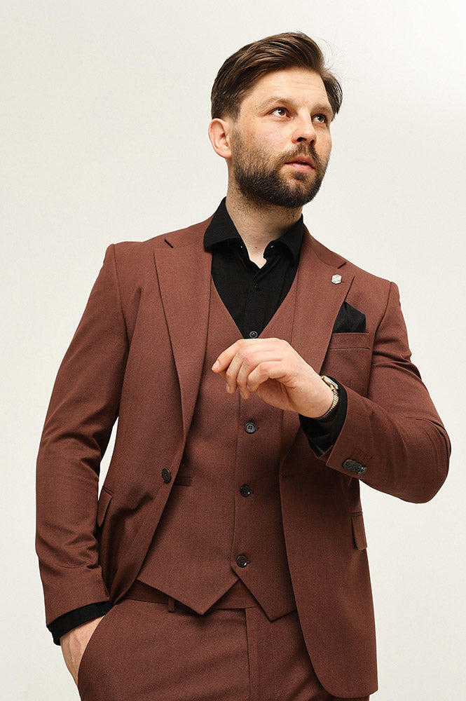 Fashion Men's 3 Pieces Flat Notch Lapel Tuxedos For Party (Blazer+vest+Pants) mens event wear