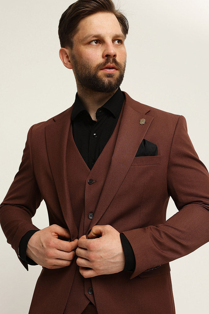 Fashion Men's 3 Pieces Flat Notch Lapel Tuxedos For Party (Blazer+vest+Pants) mens event wear