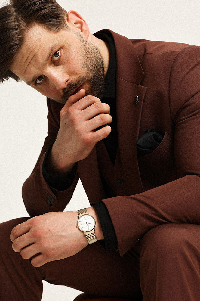 Fashion Men's 3 Pieces Flat Notch Lapel Tuxedos For Party (Blazer+vest+Pants) mens event wear