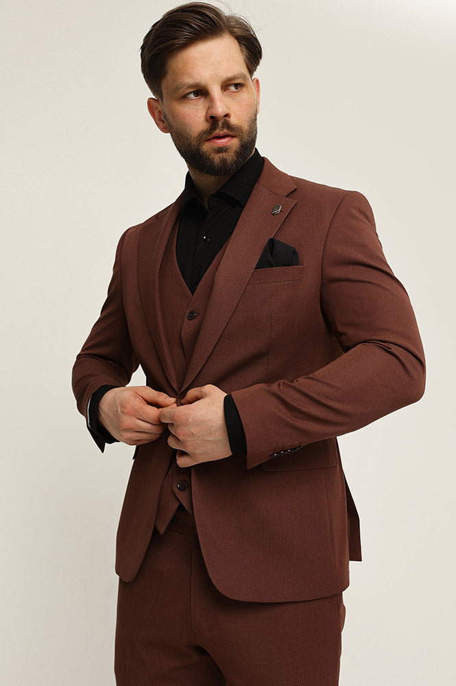 Fashion Men's 3 Pieces Flat Notch Lapel Tuxedos For Party (Blazer+vest+Pants) mens event wear