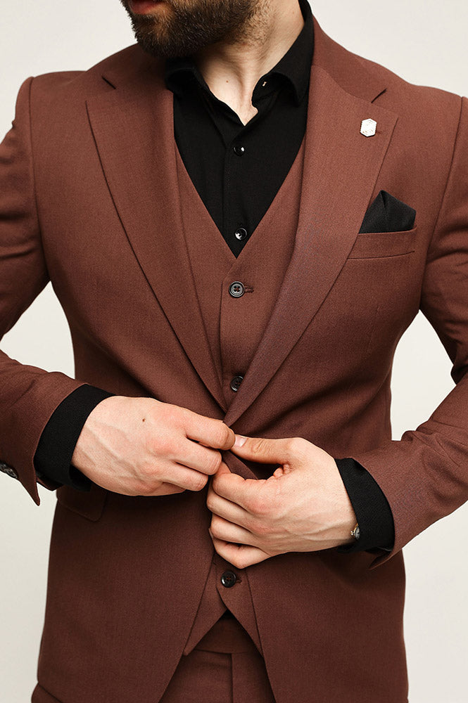 Fashion Men's 3 Pieces Flat Notch Lapel Tuxedos For Party (Blazer+vest+Pants) mens event wear