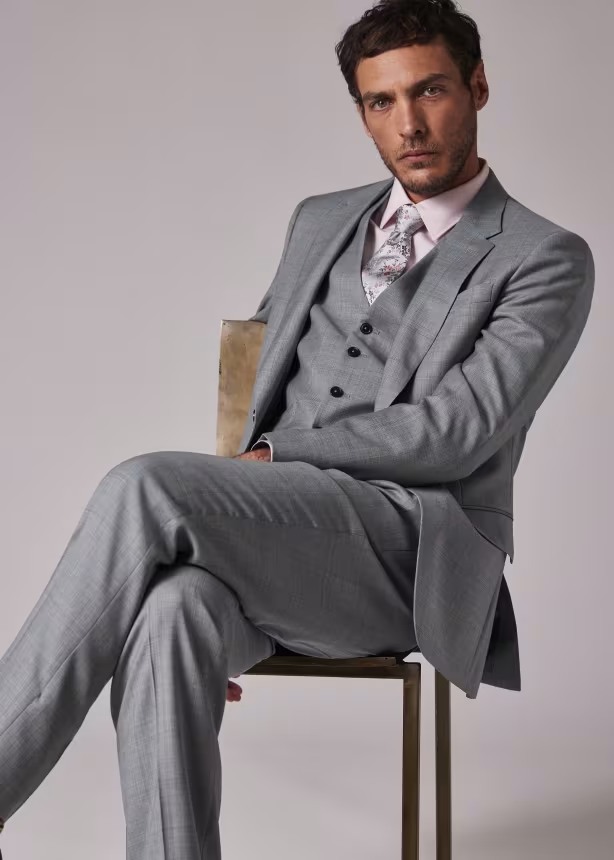 Fashion Men's 3 Pieces Flat Notch Lapel Tuxedos For Party (Blazer+vest+Pants) mens event wear