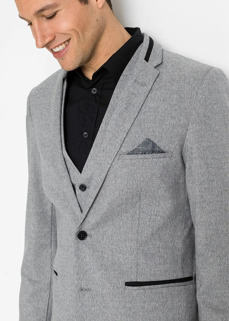 Fashion Men's 3 Pieces Flat Notch Lapel Tuxedos For Party (Blazer+vest+Pants) mens event wear