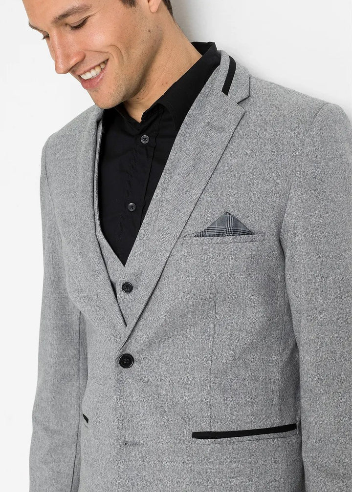 Fashion Men's 3 Pieces Flat Notch Lapel Tuxedos For Party (Blazer+vest+Pants) mens event wear