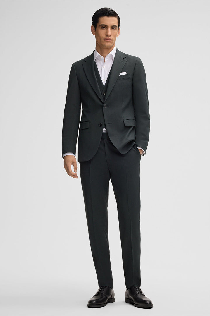 Fashion Men's 3 Pieces Flat Notch Lapel Tuxedos For Party (Blazer+vest+Pants) mens event wear