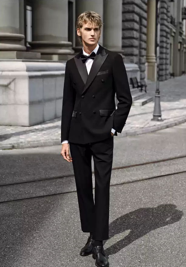 Fashion Men's 3 Pieces Flat Peak Lapel Tuxedos For Party (Blazer+vest+Pants) mens event wear