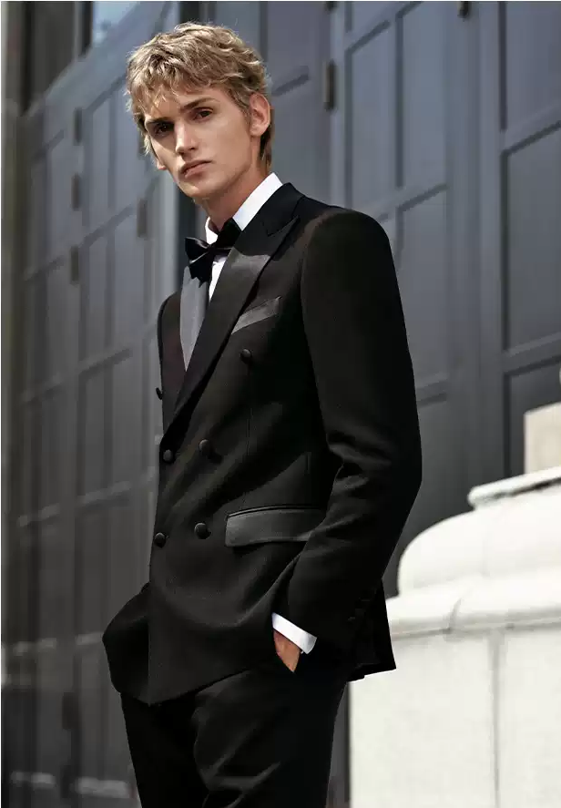Fashion Men's 3 Pieces Flat Peak Lapel Tuxedos For Party (Blazer+vest+Pants) mens event wear