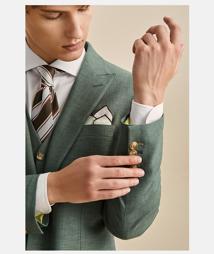 Fashion Men's 3 Pieces Flat Peak Lapel Tuxedos For Party (Blazer+vest+Pants) mens event wear