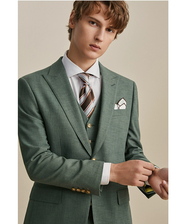 Fashion Men's 3 Pieces Flat Peak Lapel Tuxedos For Party (Blazer+vest+Pants) mens event wear