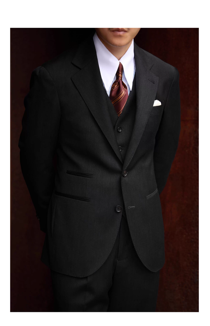 Fashion Men's 3 Pieces Flat Peak Lapel Tuxedos For Party (Blazer+vest+Pants) mens event wear