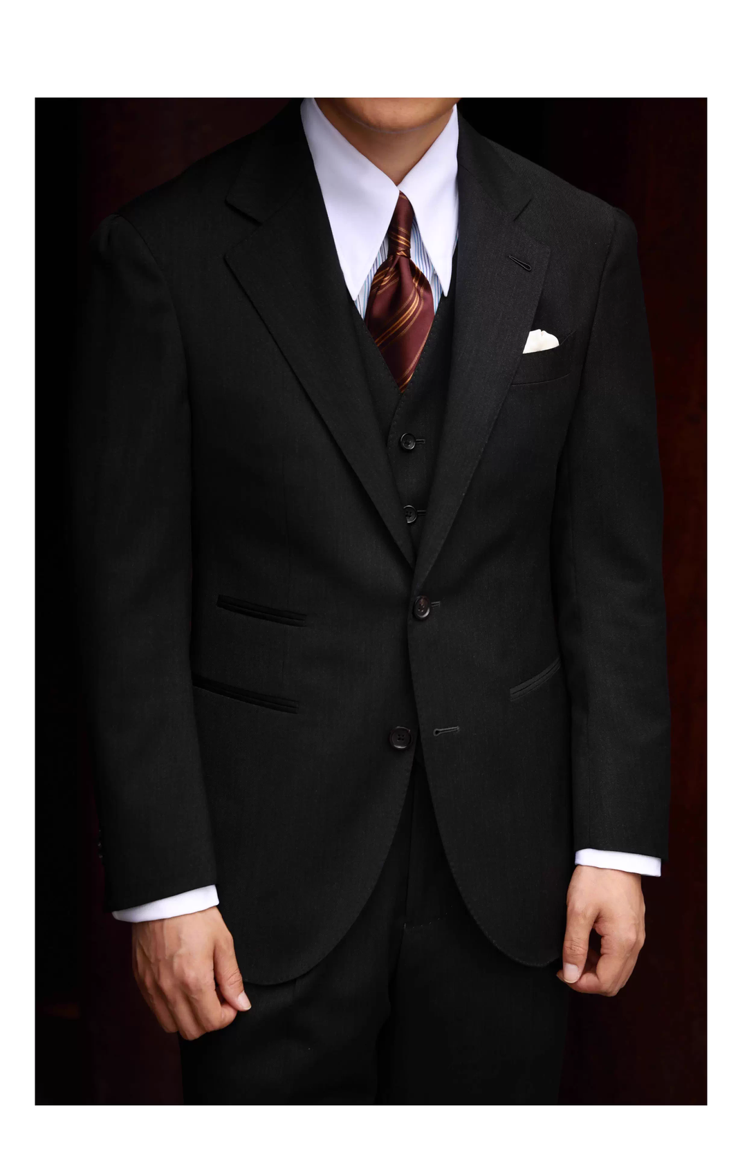 Fashion Men's 3 Pieces Flat Peak Lapel Tuxedos For Party (Blazer+vest+Pants) mens event wear