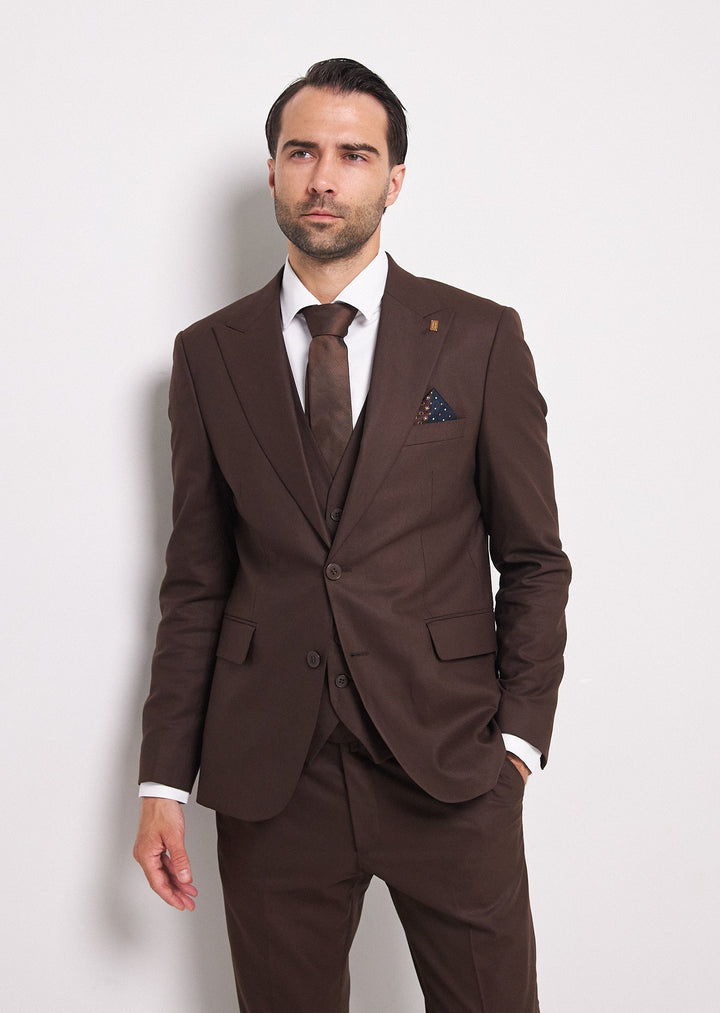 Fashion Men's 3 Pieces Flat Peak Lapel Tuxedos For Party (Blazer+vest+Pants) mens event wear