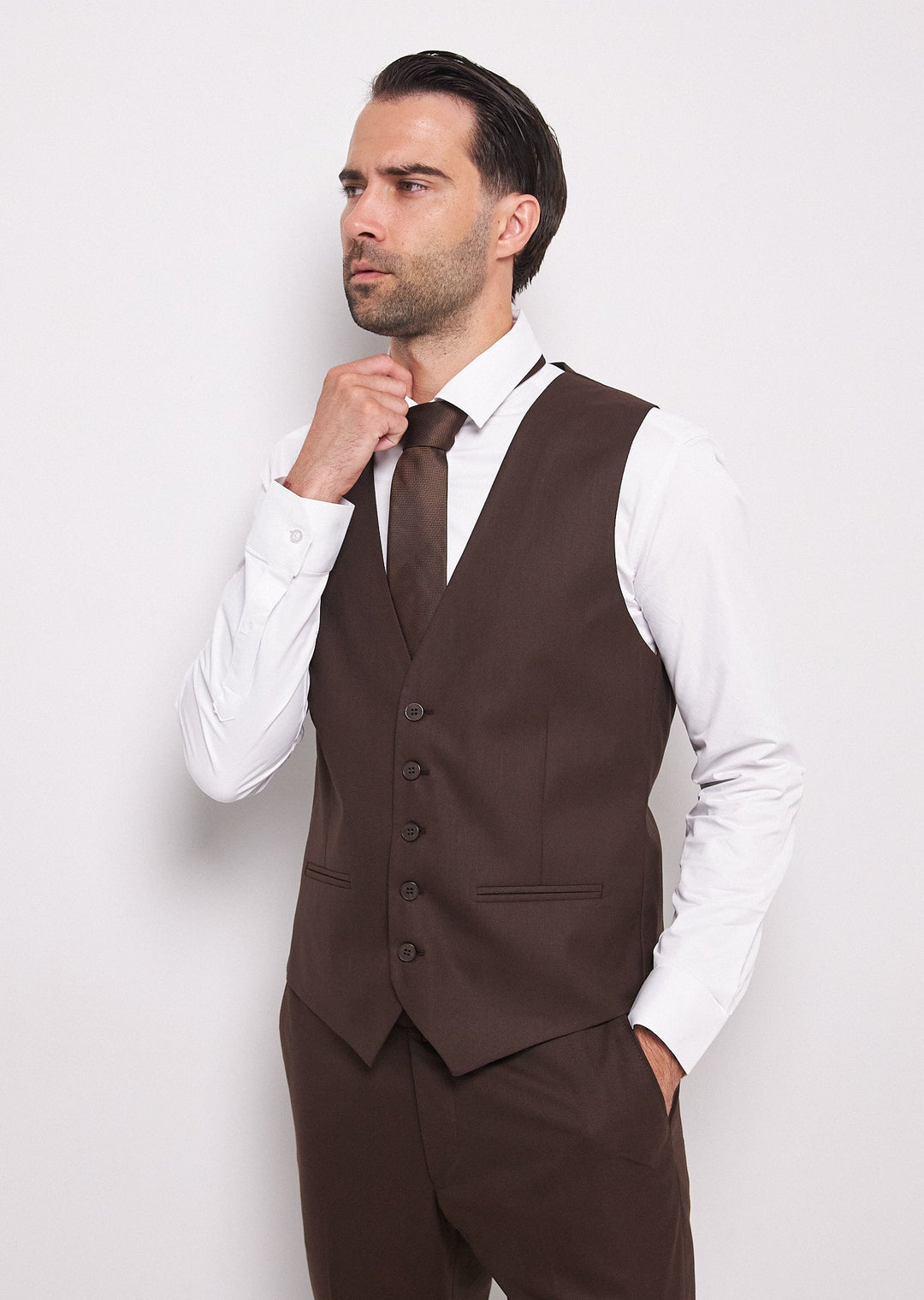 Fashion Men's 3 Pieces Flat Peak Lapel Tuxedos For Party (Blazer+vest+Pants) mens event wear